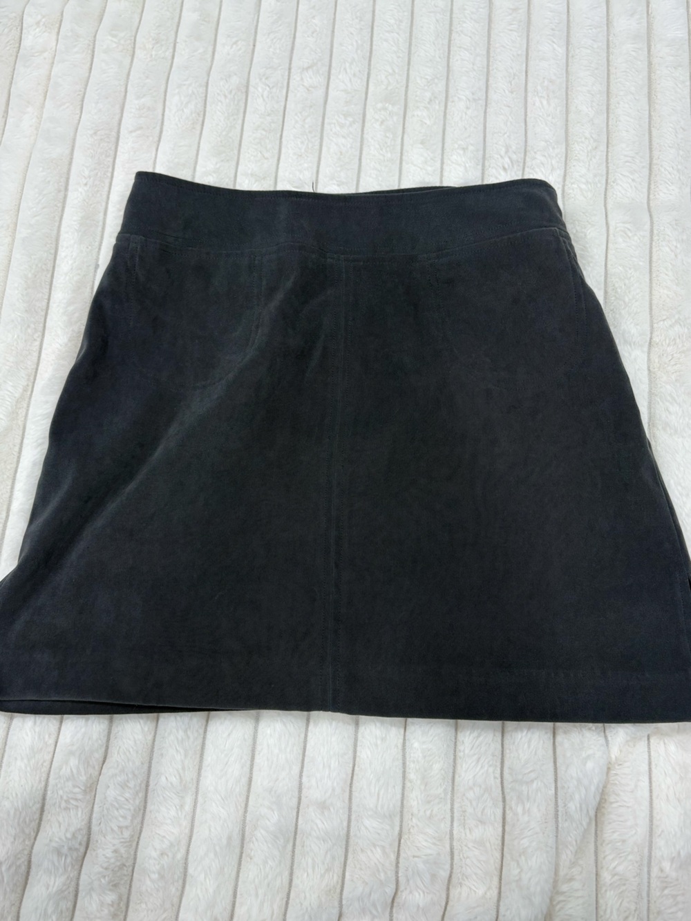 Classic Grey Suede-Like A-Line Skirt